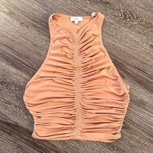 A.L.C. Adrienne Sleeveless Ruched Crop Top